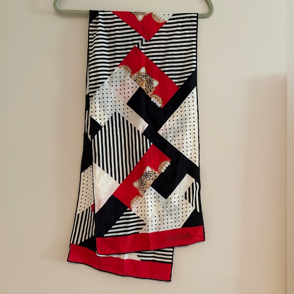 Vintage Gant Gaither Tiger Silk Scarf